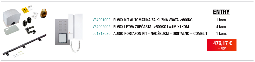 [super ponuda] automatika za klizna vrata + portafon komplet